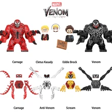 

2021 New Marvel Movie Venom Carnage Figures Eddie Brock Kasady Super Hero Building Blocks Figures Bricks Toys Kid Gift