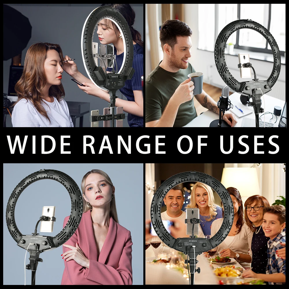 WalkingWay 18 inch LED Ring Light with Tripod Dimmable Photographic Lighting Studio Video light  for tik tok Makeup Youtube Live