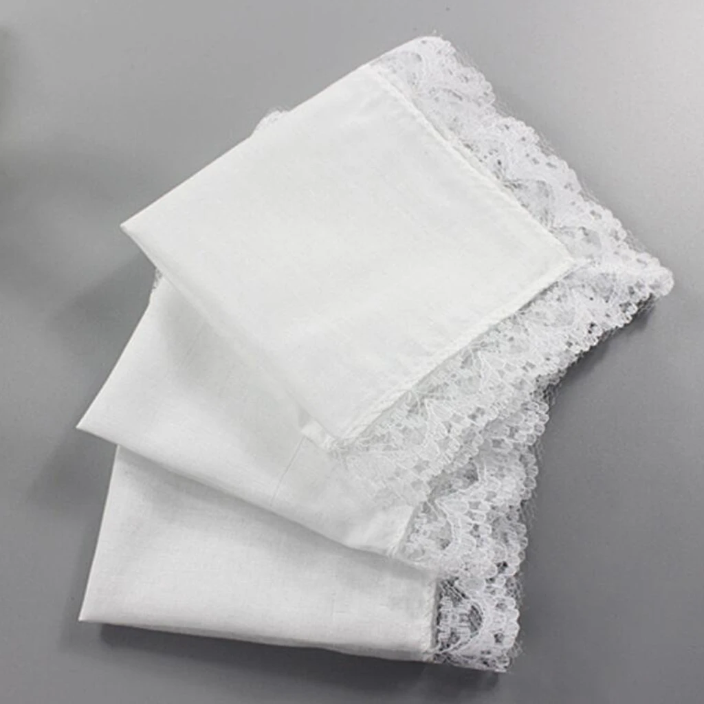 20 штук пустые белые хлопчатобумажные носовые платки карманные квадраты для женщин свадебный носовой платок крючком с кружевными полями