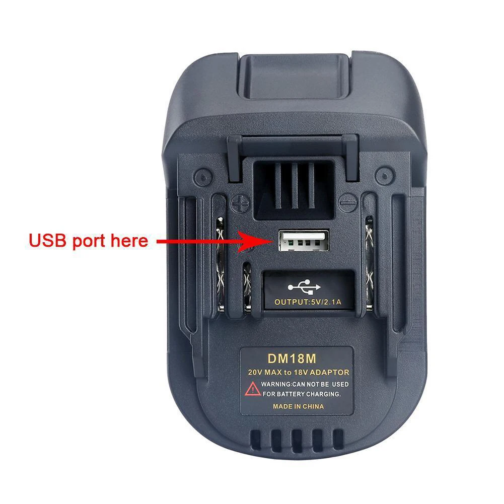20V to 18V литиевая Батарея адаптер конвертер с USB Порты и разъёмы для MAKITA