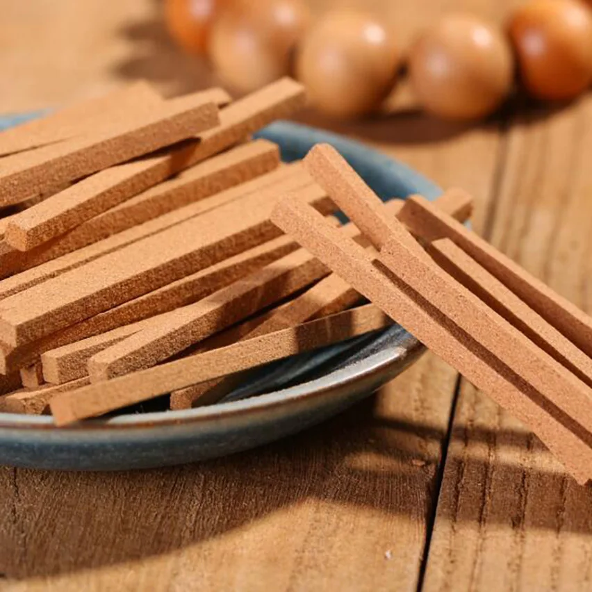 100pcs/box Natural Sandalwood Stick, Thread, Plate, Bamboo Stick, Incense Gift, Buddhist Family Decorations Home Fragrance