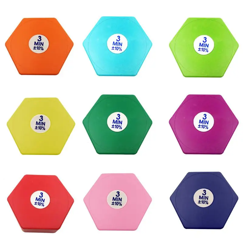 OOTDTY 2Pcs 3 Minutes Sandglass Hexagon Hourglass Timer Clock for Home Office Decoration Kitchen Games Classroom Kids Gift | Инструменты