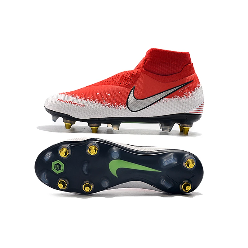 Nike Phantom VSN Elite DF SG-Pro Anti-сабо; большие размеры 39-45 высокие ботильоны футбольные бутсы обувь Футбол бутсы Для мужчин Бутсы Обувь для футбола