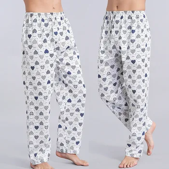 

Air Conditioner Sleep Pants Access Control Pants Trousers Pants Stripes Trousers Pants Household Summer Lattice Middle-aged Larg