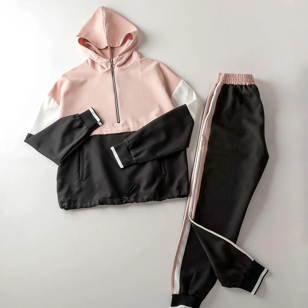 

Good Quality Two Piece Set Tracksuit Women Casual Loose Jacket Pant 2 Piece Set Hoodie Sweatpants Set Autumn Vogue Tracksuit