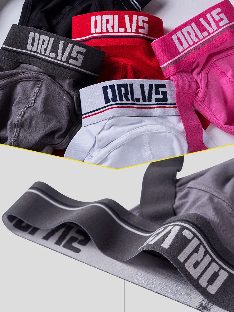 men in briefs ORLVS Men's Underwear Men Sexy Briefs Jockstrap Pouch Cuecas Man Cotton Panties Thongs Mesh Underpants Gay Slip Homme Srting boxer briefs with ball pouch