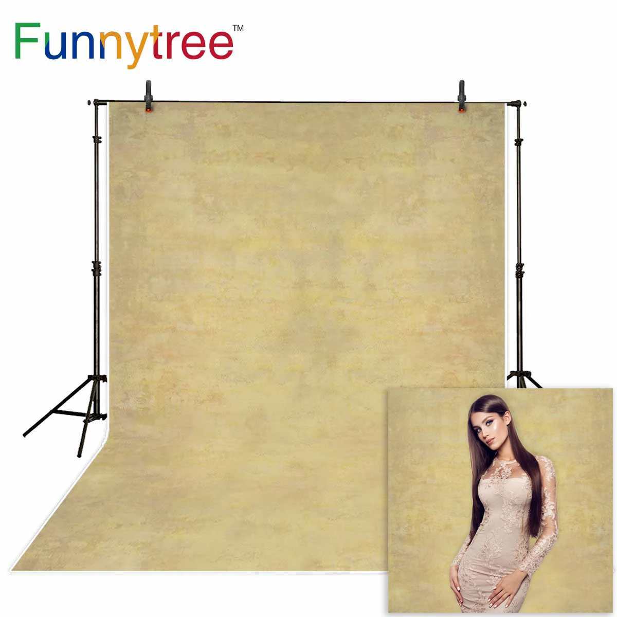 Фоны для фотосъемки Funnytree в стиле ретро с рисунком слоновой кости бежевого цвета