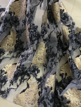 

fashionable tulle embroidery french net lace fabric Jolin-9.9809 with beads for party dress