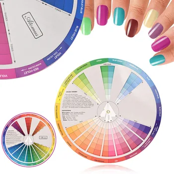 

Manicure Chromatography Round Wheel Palette Professional Nail Color Card Salon Chart Display Board Tattoo Accesories Mix Guide