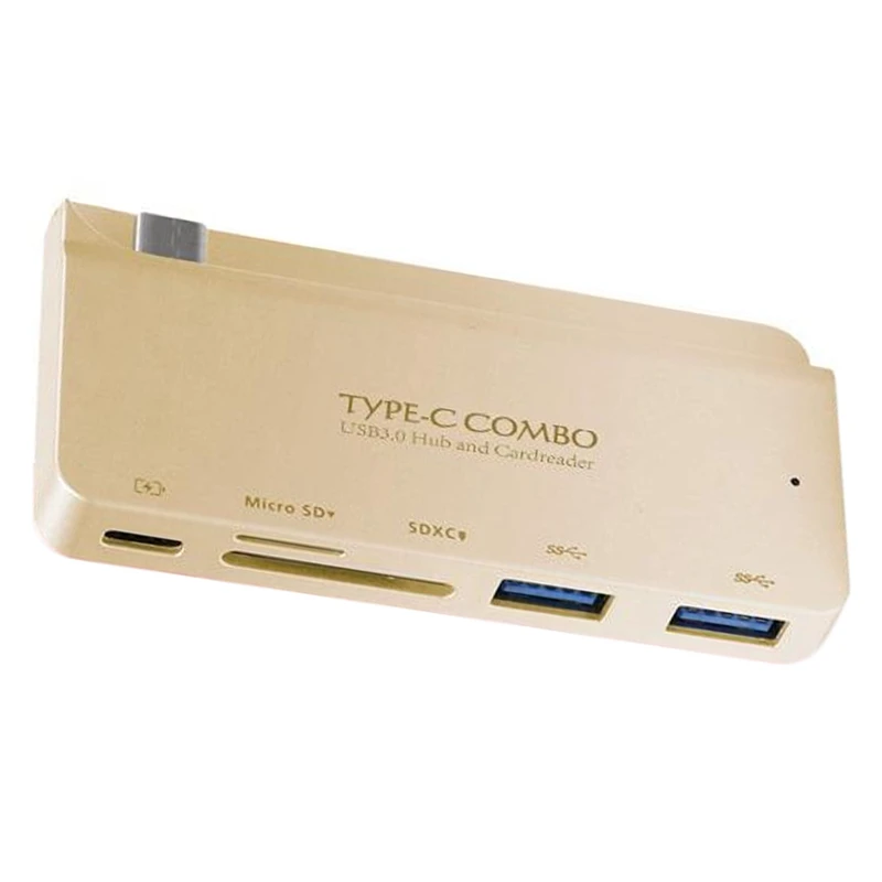 Тип-C концентратор USB 2-портовый Usb3.0+ Sd/устройство для считывания с tf-карт+ QI Беспроводная зарядка Поддержка Macbook12 64/5000
