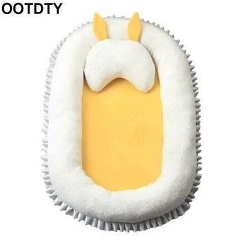 

Baby Lounger Portable Newborn Sleeping Nest with Pillow Travel Soft Breathable Bed Crib