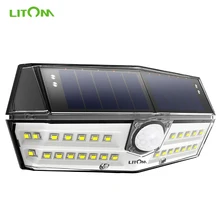 LITOM 30 светодиодный светильник на солнечной батарее, настенный светильник LITOM CD137 IPX67, водонепроницаемый светильник с датчиком движения 120, широкоугольная настенная лампа Solaire Exterieur