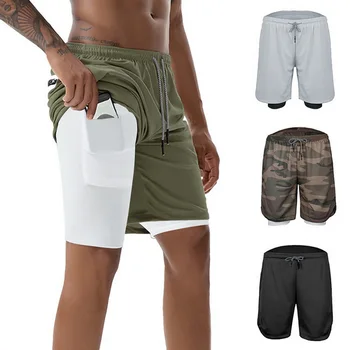 

2020 Summer Running Shorts Men 2 in 1 Sports Jogging Fitness Shorts Training Quick Dry Mens Gym Men Shorts Sport gym Short Pants