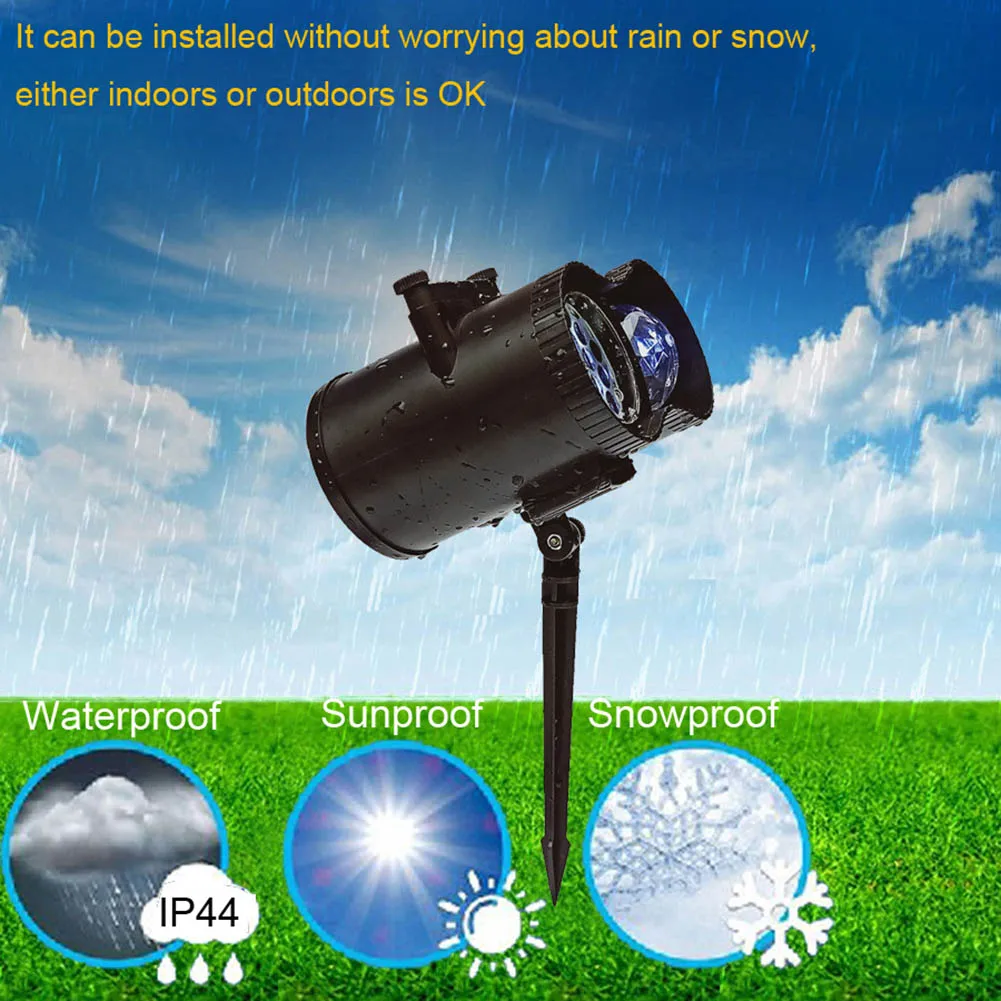 

Wireless Remote Control Waterproof 2 in 1 Water Wave Light 12 Cards Holiday Patterned Light J8 #3