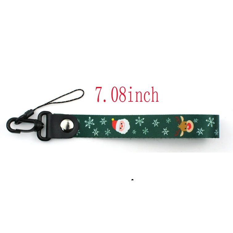 Счастливого Рождества ремешки на шею для ключей Cheetah ID значок на шею для телефона ремешки на шею с брелоком для смартфона - Цвет: 7.08in Green