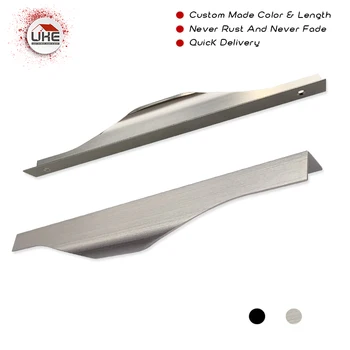Uke Modern Simple Cabinet Door Edge Handle Wardrobe Drawer Pulls Hidden Furniture Handles Kitchen Cabinet Handle Smile Handle Leather Bag