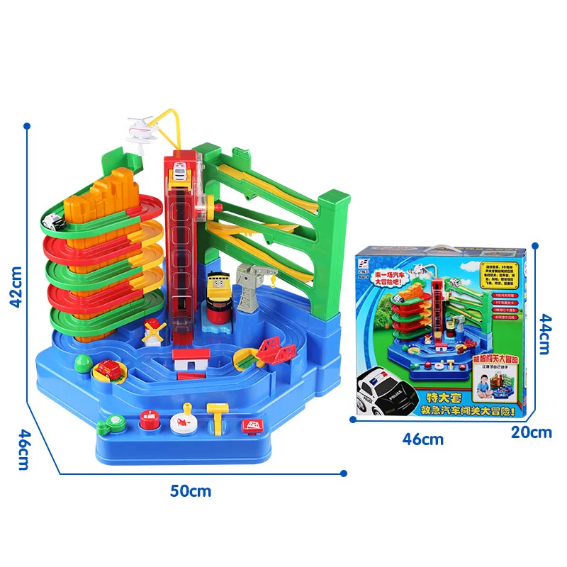 

Children'S Educational Cartoon Checkpoints Car Adventure Camera Track Deluxe Edition Inertia Elevator Sliding Camera Track Douyi