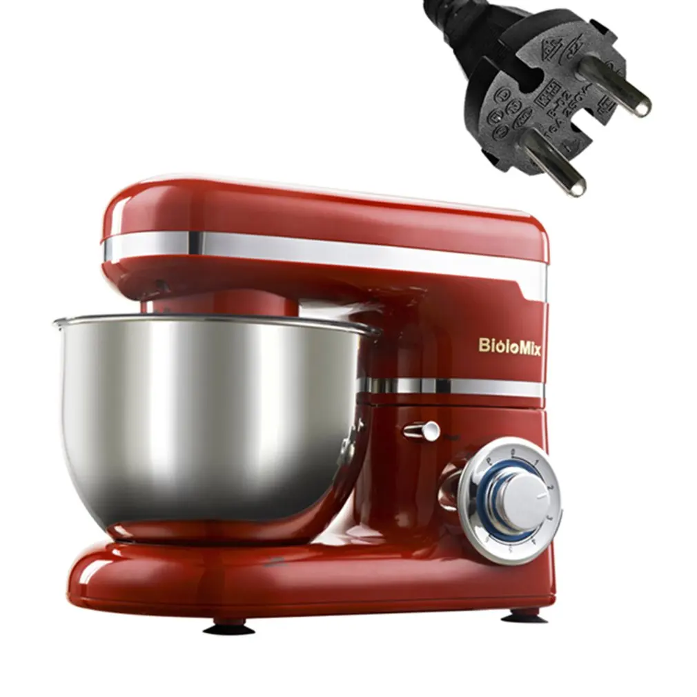 1200W 4L Stainless Steel Bowl 6-speed Kitchen Food Stand Mixer Whisk Blender Maker Machine Led blue light 6 speeds knob