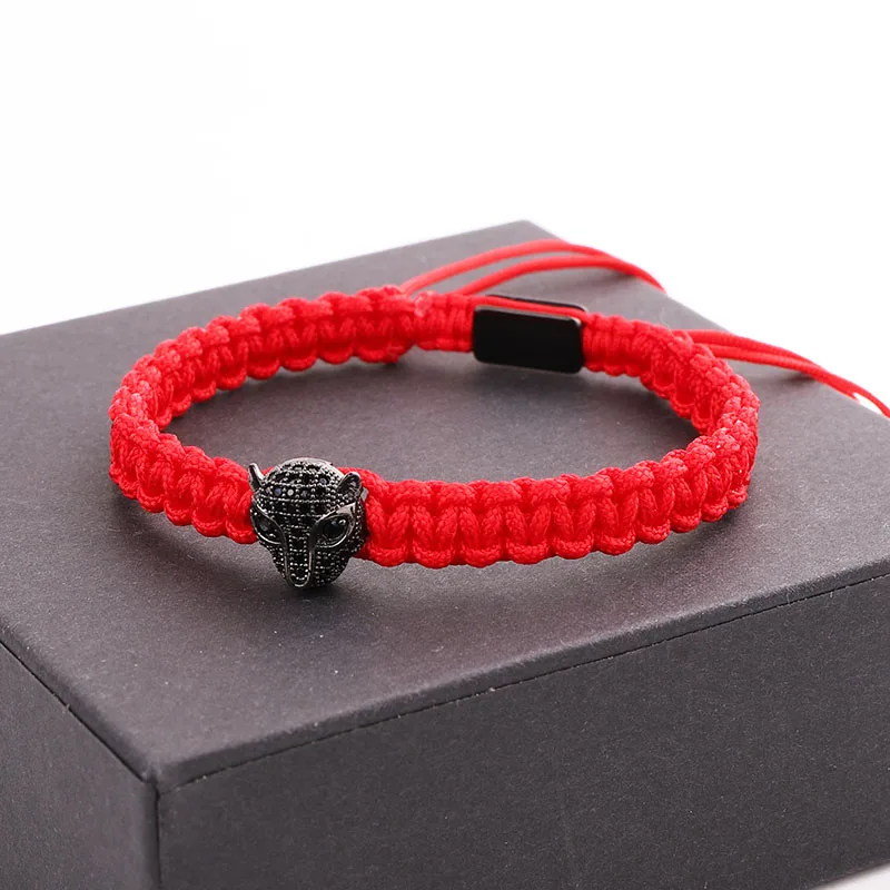 Men women Jewelry Bracelet CZ Pave Cute Leopard Charm Cord Braided Friendship Men Bracelet Gift - Image 6