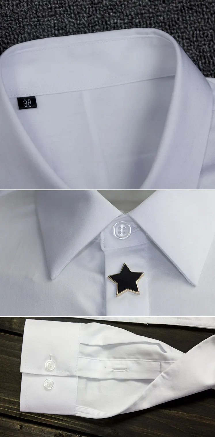 Модная дизайнерская рубашка с металлическими звездами для мужчин, Chemise Homme,, роскошные брендовые белые мужские рубашки, деловая Свадебная рубашка-смокинг для мужчин