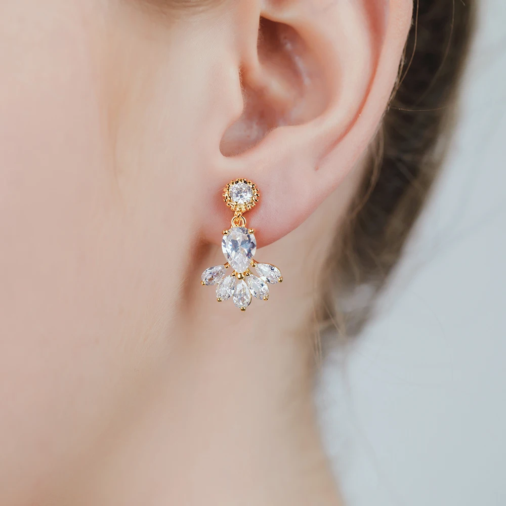 Прозрачные висячие серьги Marquise из циркона, ювелирные изделия для женщин, модные дизайнерские серьги-клипсы с кубическим цирконием, подарки