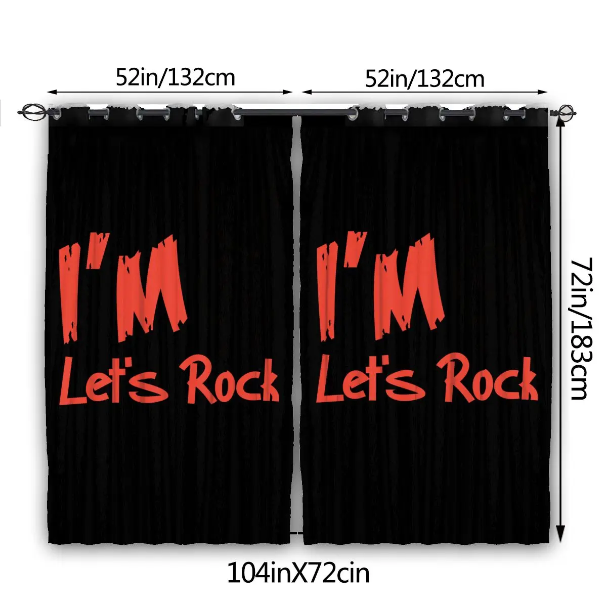 Солнцезащитная Штора для гостиной I'm Two Let's Rock 2-й день рождения свет затенение спальня затемнение окно занавес s 52x72In