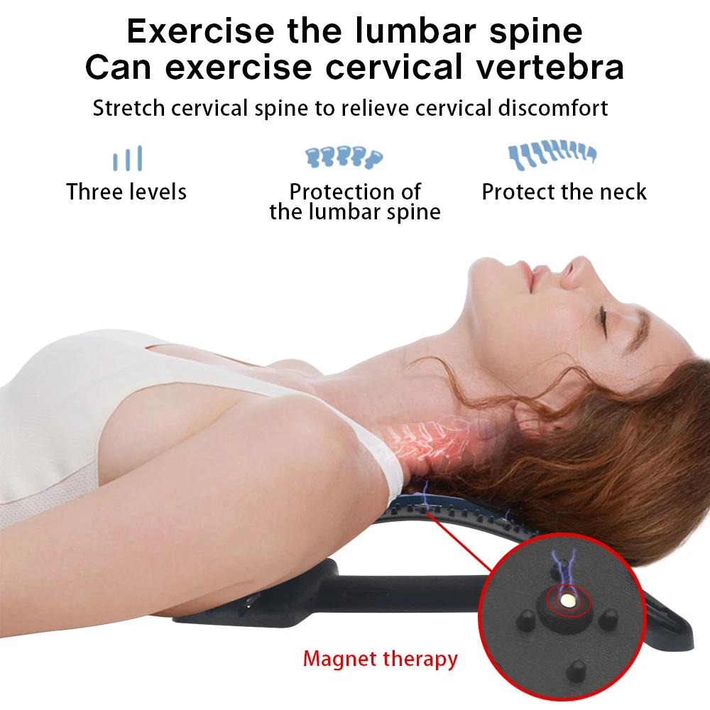 Magnetic Therapy Back Massage Stretcher Posture Corrector Neck Stretch Relax Fitness Lumbar Support Spine Orthosis Pain Relief