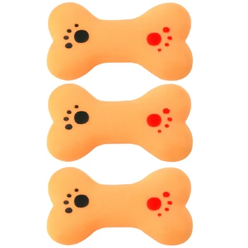 

20Pcs/Lot Dog Puppy Pet Toys Vinyl Bone Dog Cat Squeak Toy Bb Sound Toy Non-Toxic