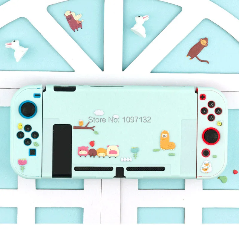 Милые 3D наклейки с животными для Nintendo Switch Shell switch Lite консоль джойстика