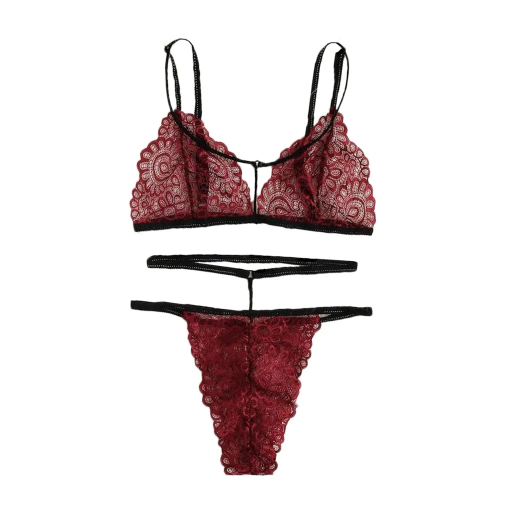 womens red underwear set