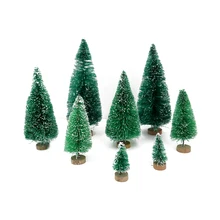 Mini arbre de noël artificiel, gel de neige, 8 pièces/ensemble, petit pin, artisanat bricolage décoration de bureau, décoration de noël