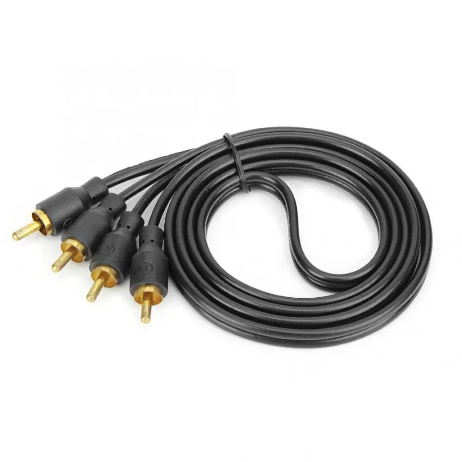 Автомобильный RCA аудио кабель динамик усилитель провода Чистая медь 3.9ft