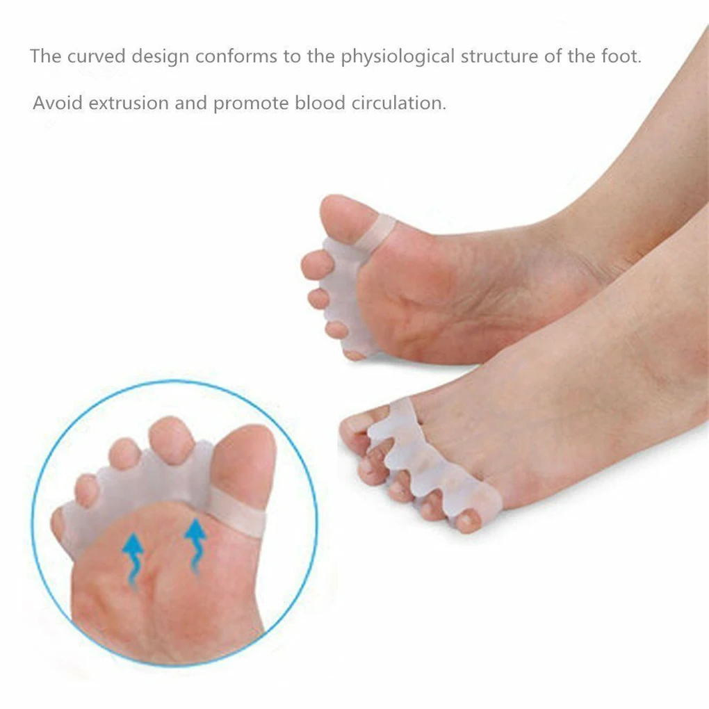 Silicone Toe Separator Correction Hallux Valgus Corrector Orthopedic Hammer Separator Straightener Spreader Foot Care Tool 2PCS