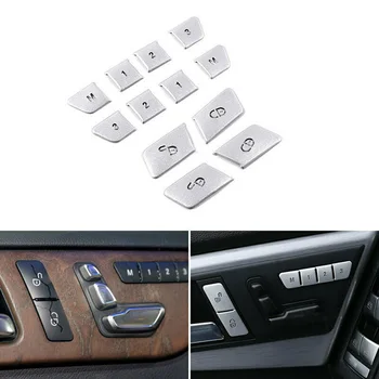

12pcs Car Door Lock Switch Button Cover Sticker Chrome For Mercedes Benz W204 W212 Auto Door Lock Switch Button Cover Trim