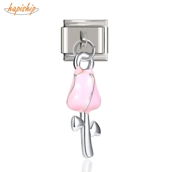 

Hapiship 9mm Width Original Daisy Rose Flower Italian Charm Fit 9mm Bracelet Stainless Steel Jewelry Making DJ158-C