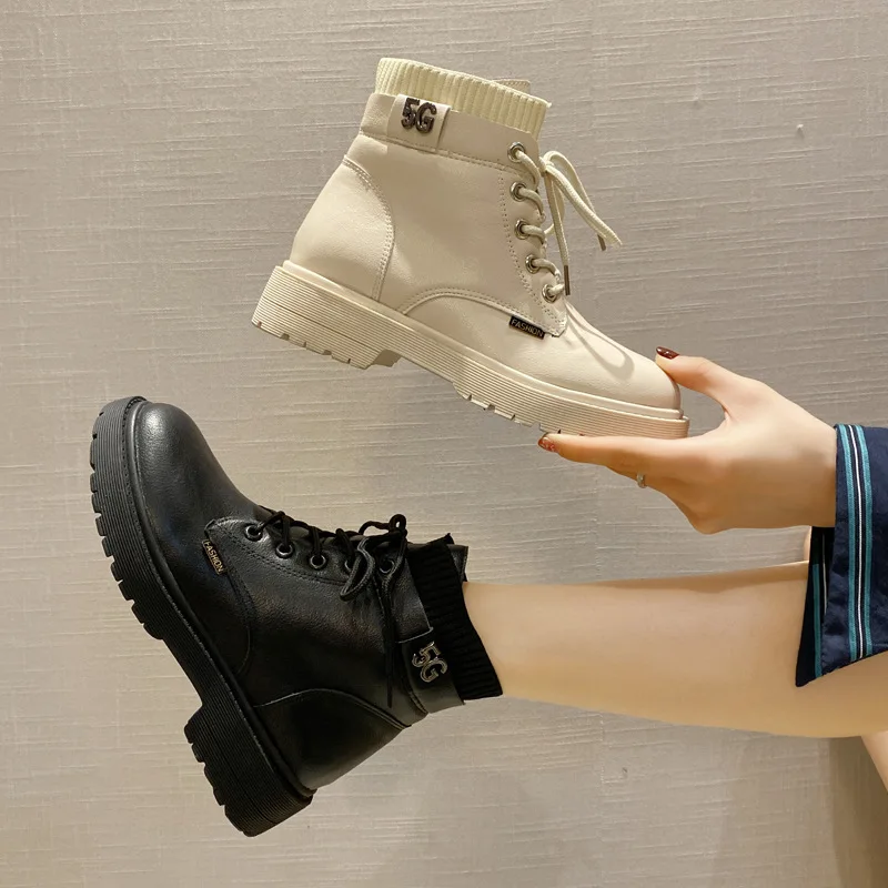 

2020 autumn New casual women shoes winter hot leather short tube Martin boots fashion trend soft wild women's boots basket femme