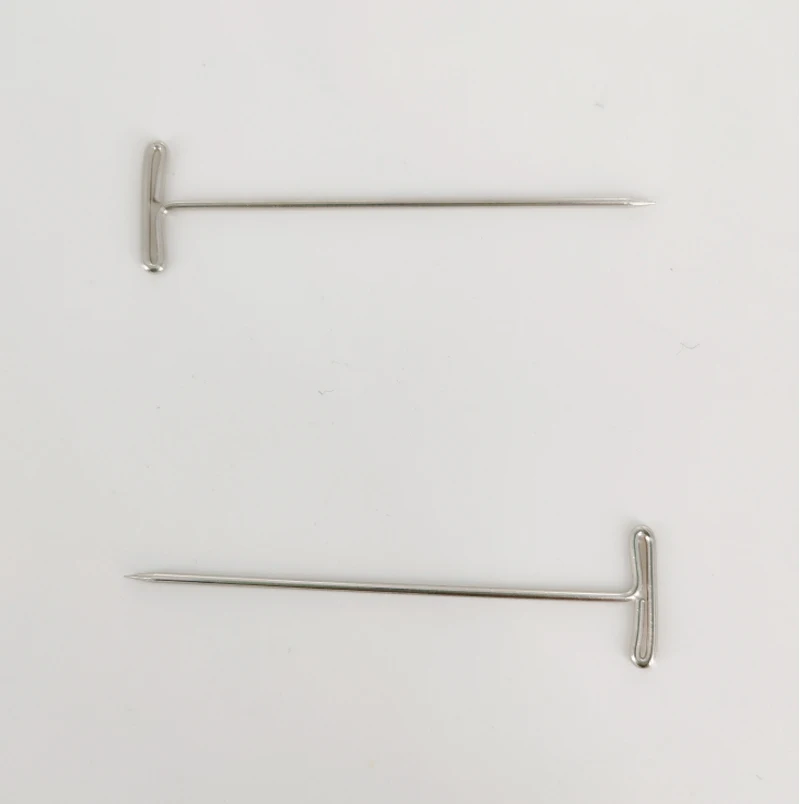 51 мм длинные Т-образные шпильки для парика toupees, для плетения волос, фиксируются на брезентовой блочной головке, Т-образные инструменты для игл 50 шт./лот