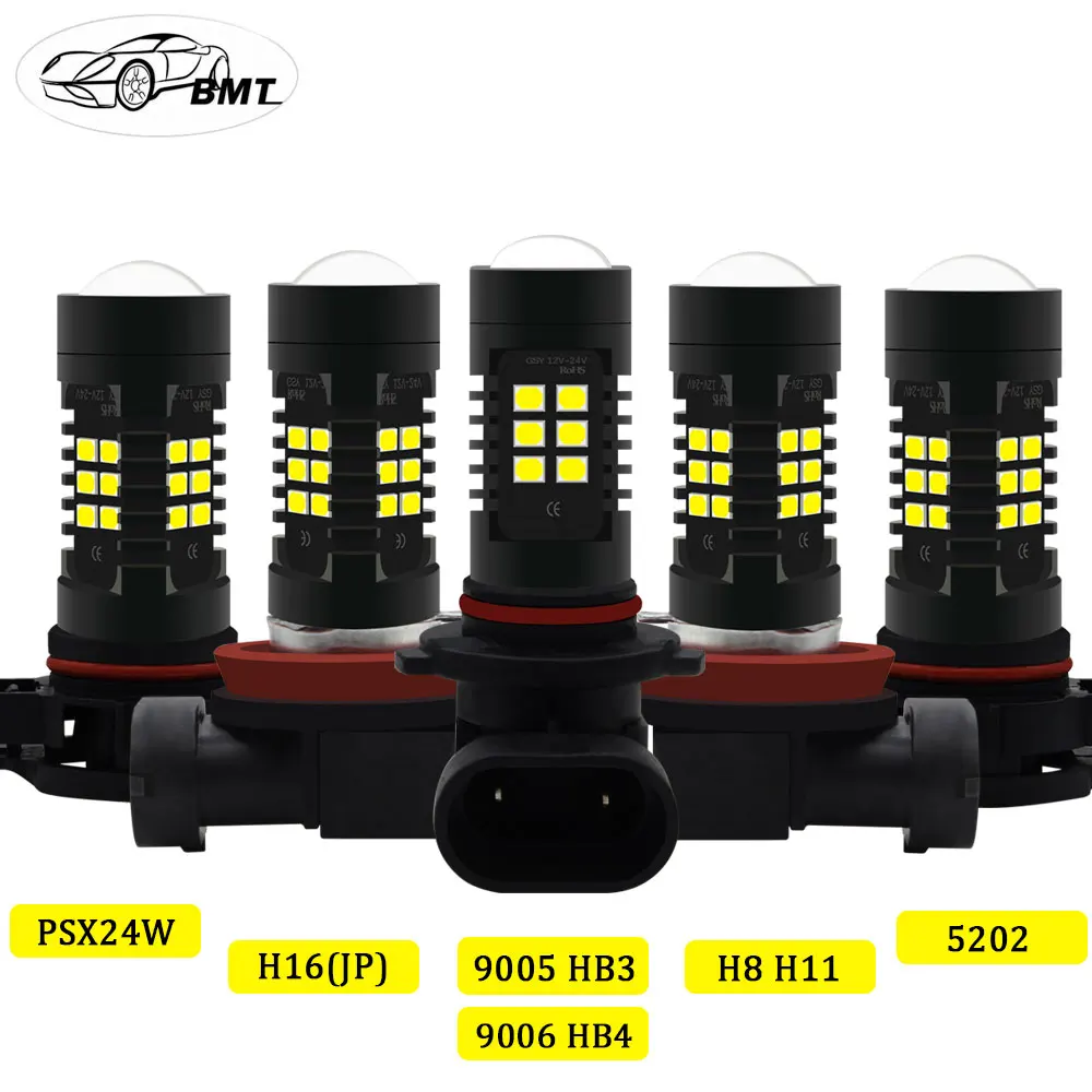 BMT H8 H11 Led HB4 9006 HB3 9005 Противотуманные фары лампы 2835SMD 1200LM 6000K белый вождение автомобиля ходовая лампа автоматические светодиоды свет 12 В 24 В