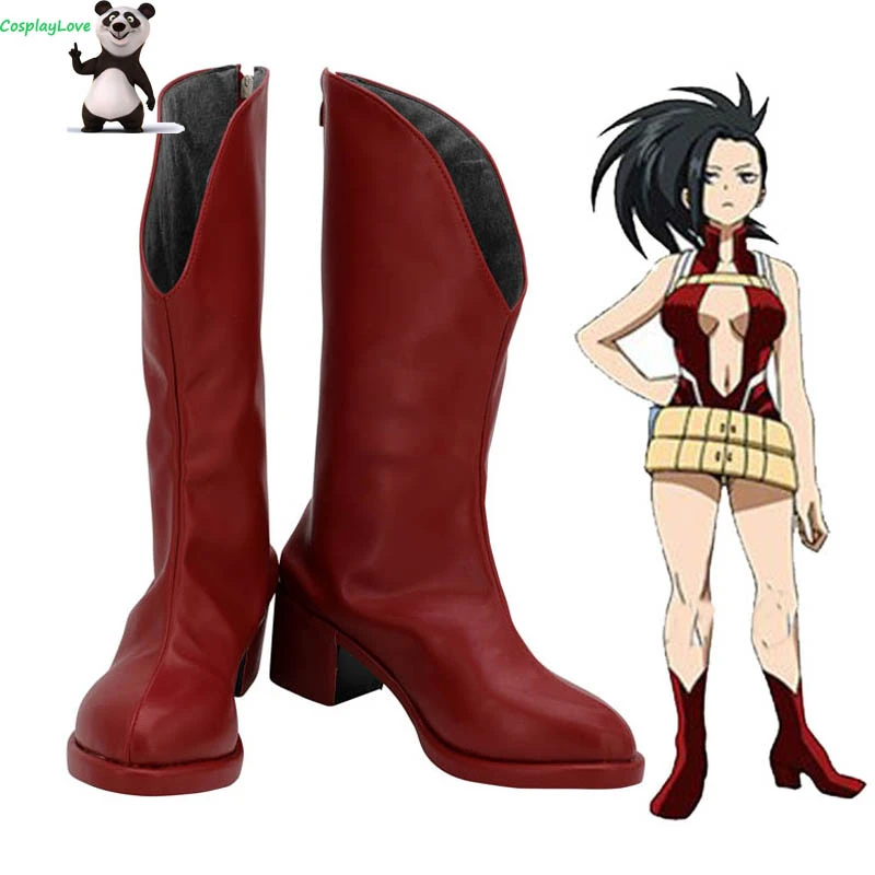 My Hero Academia Boku no Hero Akademia Momo Yaoyorozu Cosplay Boots Red