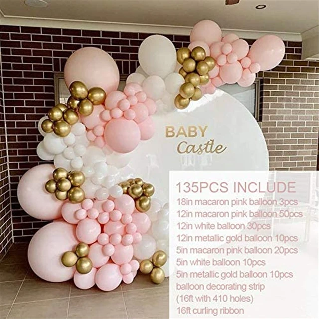 Kit arche de guirxiété de ballons pour fête préChristophe, rose