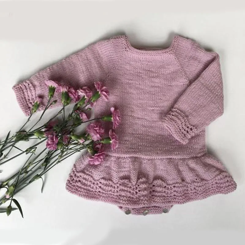 

Autumn Newborn Baby Girls Romper Knitted Rompers Crochet Baby Girls Jumpsuits Bib Pants Kids Clothes Girls Boys Overalls