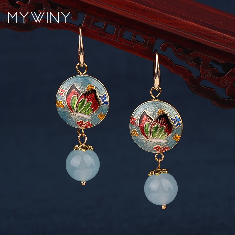 Новые модные ювелирные изделия MYWINY медные Винтажные серьги бабочки в виде