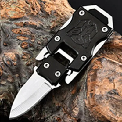 EDC из нержавеющей стали Портативный Брелок нож инструмент Мульти мини тактические карманные складные ножи нож выживания T405.9 - Цвет: Black A