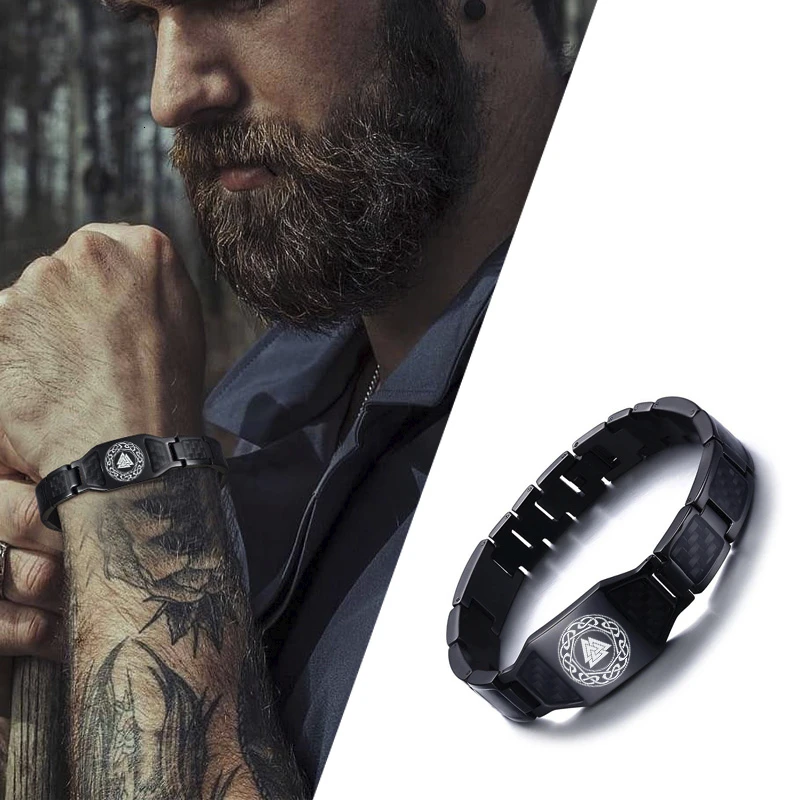 

ASSORTED COLORS DEBONAIR MEN'S STAINLESS STEEL CARBON FIBER BRACELET FOR MEN JEWELRY