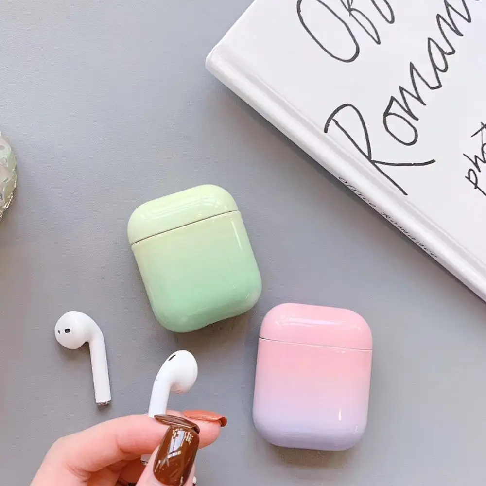 

Gradient Rainbow color hard shell for Apple Airpods case protective cover Bluetooth Wireless Earphone Case Charging box case 1 o