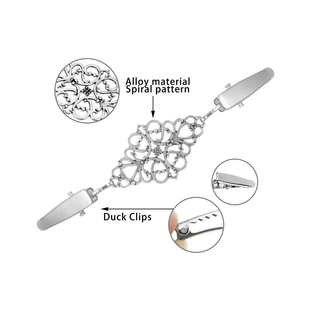 Кардиган клип свитер шаль зажимы Хранитель воротник утка-рот покрытием Металлическая клипса-держатель аксессуары для подвязок ювелирные изделия подарок