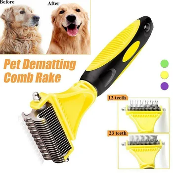 

3-in-1 Pet Dog Cat Dematting Groom Deshedding Tool Hair Comb Brush Rake LBShipping