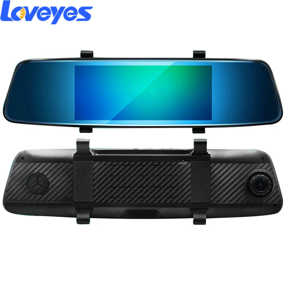 

7'' Touch Screen Rearview Mirror Driving Recorder 170 Degree Wide Angle HD 1080P Night Vision 5D Glass Video Dash Camera AT12