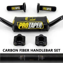 Углеродное волокно жир бар 28 мм руль+ ручки+ бар зажимы+ Бар Pad MX Мотокросс яма Байк для KTM EXC CRF YZF250 KLX РМЗ