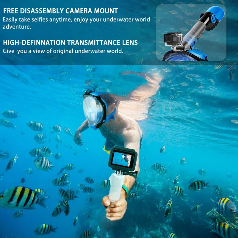 Seaview 180 ° маска для всего лица маска для подводного плавания со съемным креплением для камеры сухой Топ Набор анти-туман Анти-утечки маска для дайвинга